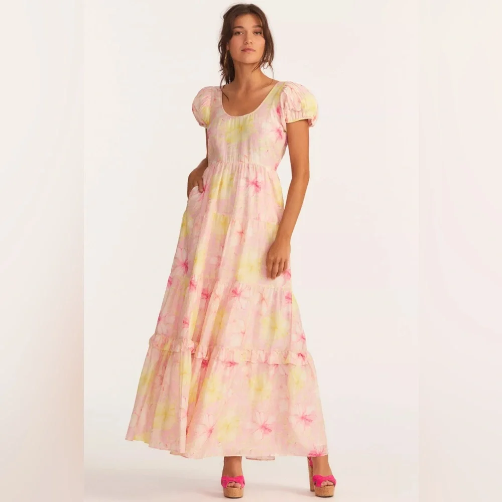 NWT $595 LoveShackFancy Karalie Cotton-silk Maxi Dress - Picture 2 of 10